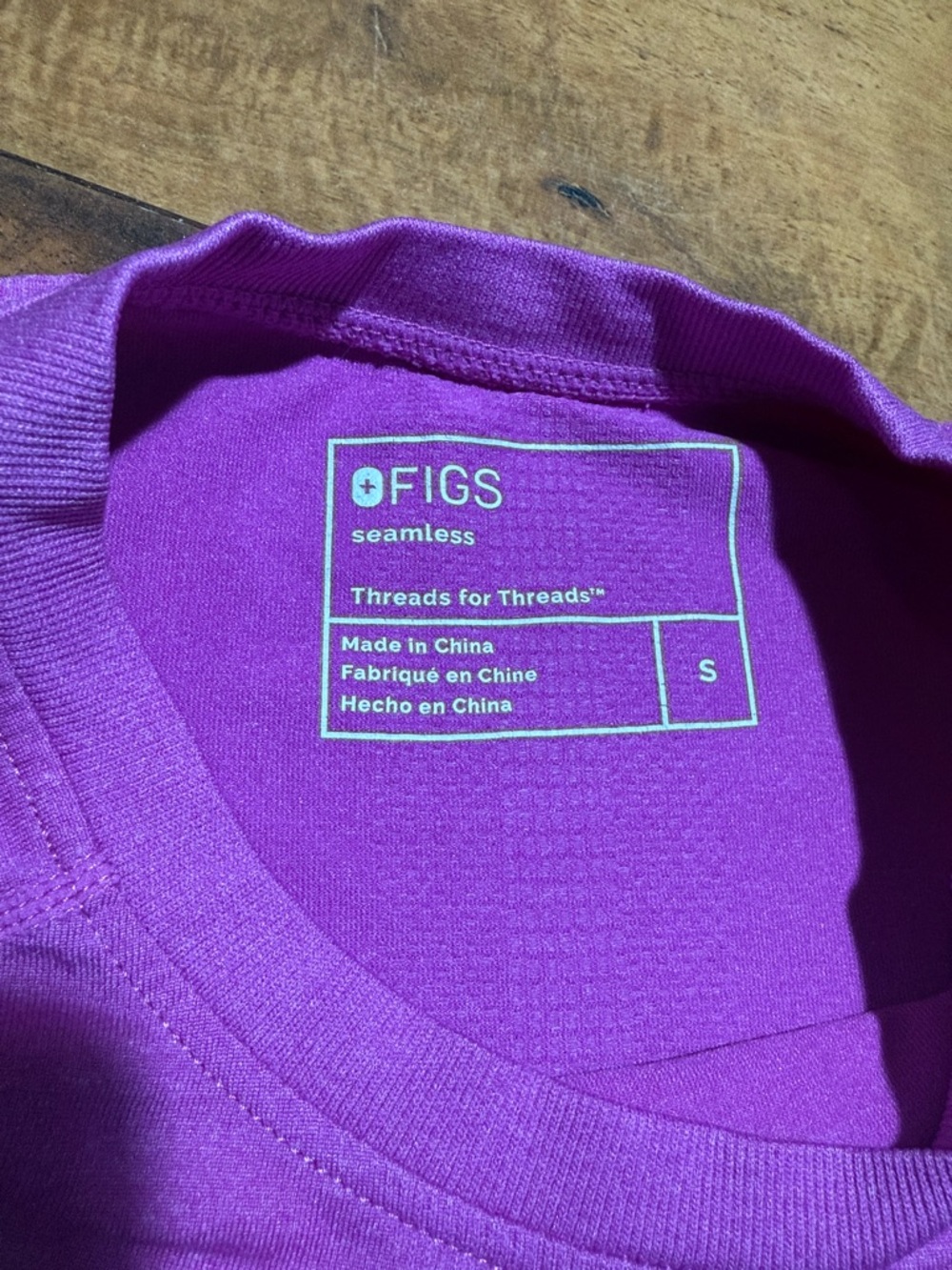 Figs Seamless Long Sleeve Top in Vibrant Purple - Picture 2 of 6